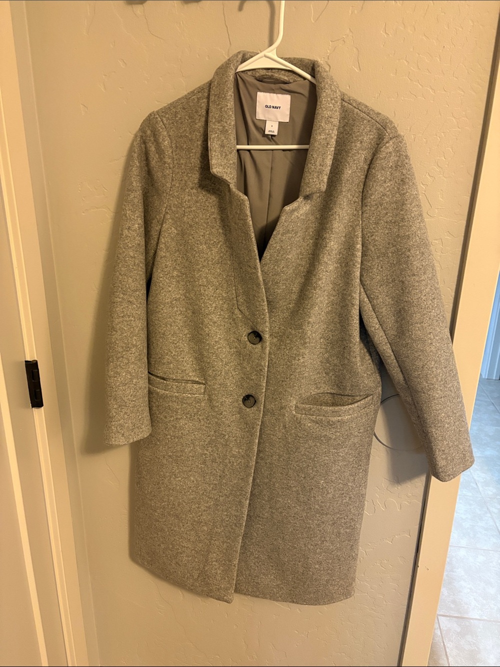 Old Navy Light Gray Wool-Blend Peacoat
